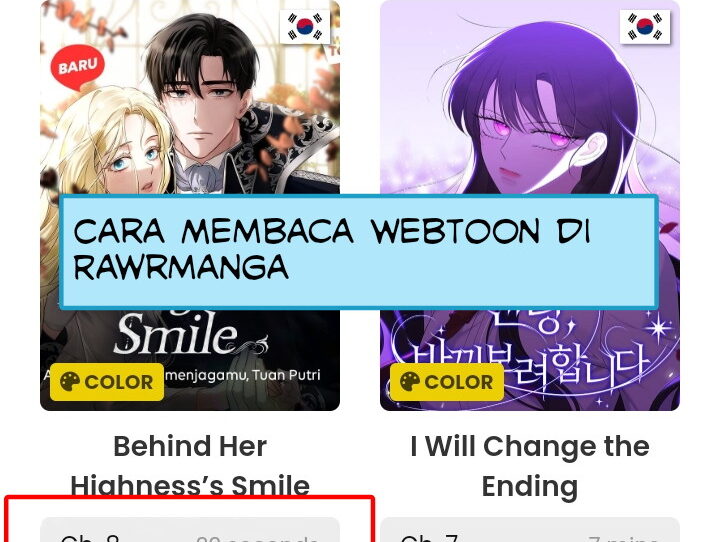 Cara baca webtoon di rawrmanga